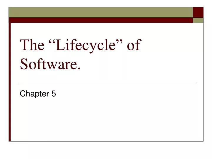 the lifecycle of software