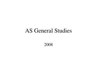 AS General Studies