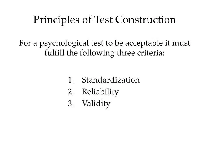 principles of test construction