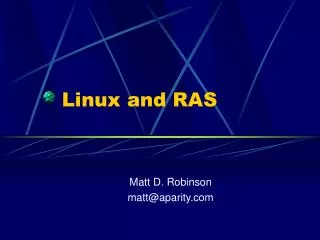 Linux and RAS