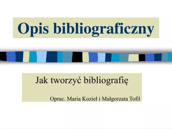 opis bibliograficzny