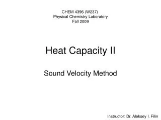 Heat Capacity II