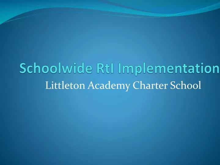 schoolwide rti implementation
