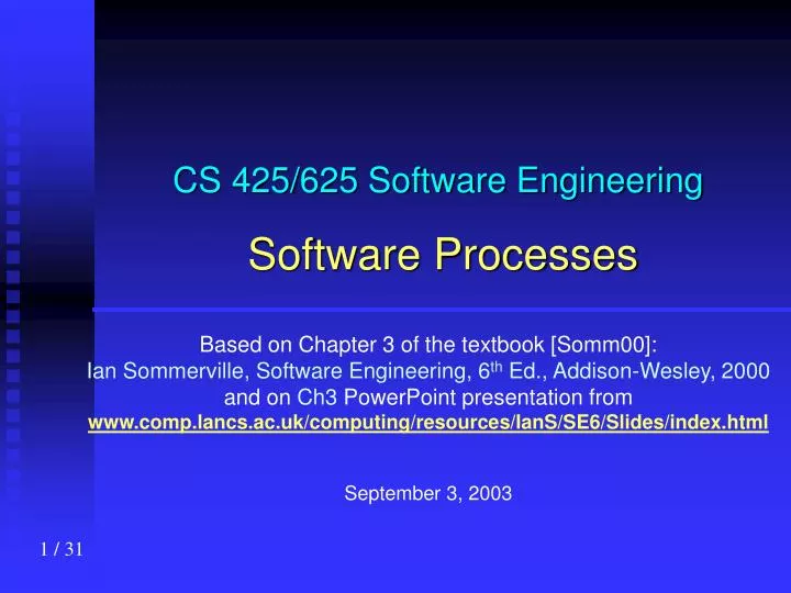 cs 425 625 software engineering software processes