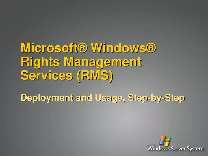 microsoft windows rights management services rms