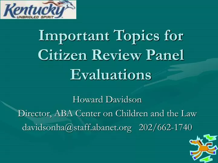 important topics for citizen review panel evaluations