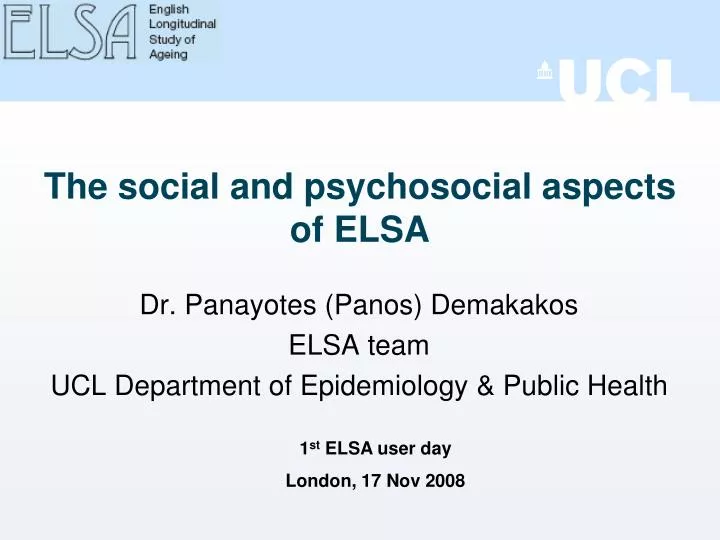 the social and psychosocial aspects of elsa