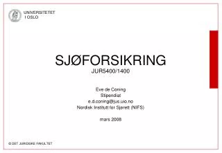 SJØFORSIKRING JUR5400/1400