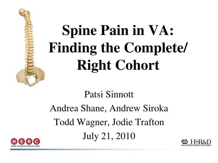 spine pain in va finding the complete right cohort