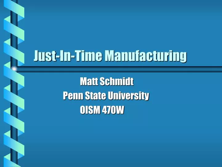 just in time manufacturing