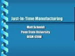 Just-In-Time Manufacturing - slide 1