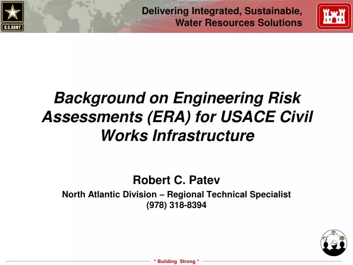 background on engineering risk assessments era for usace civil works infrastructure