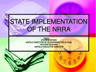 STATE IMPLEMENTATION OF THE NRRA