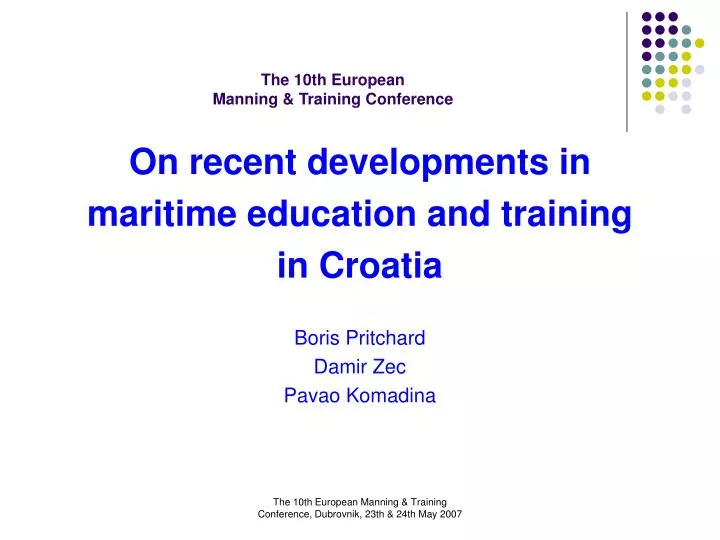 the 10th european manning training conference