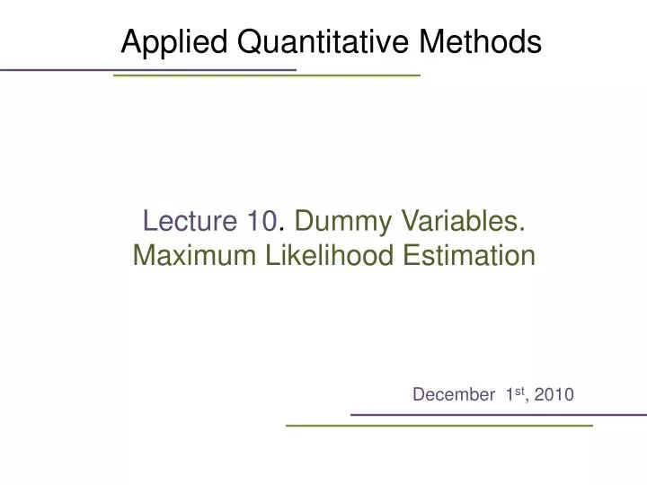 applied quantitative methods