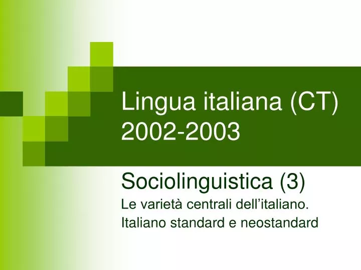 lingua italiana ct 2002 2003