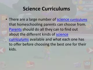 Science Curriculums