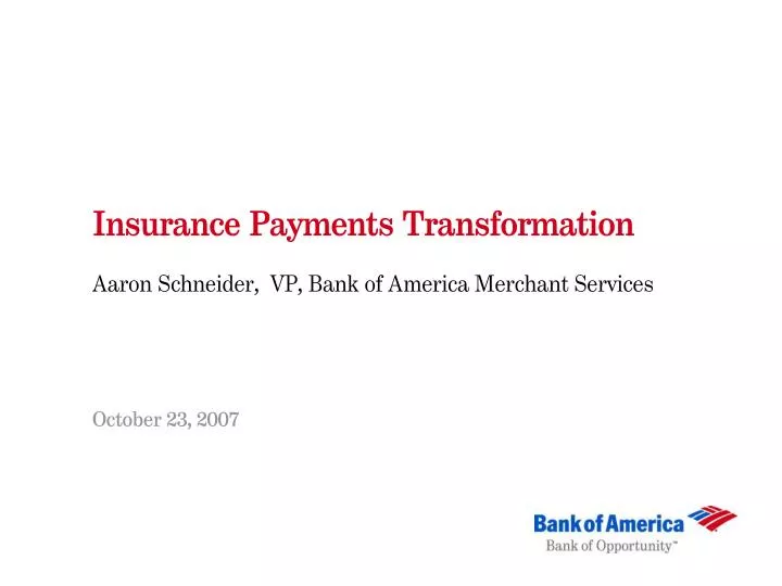 insurance payments transformation