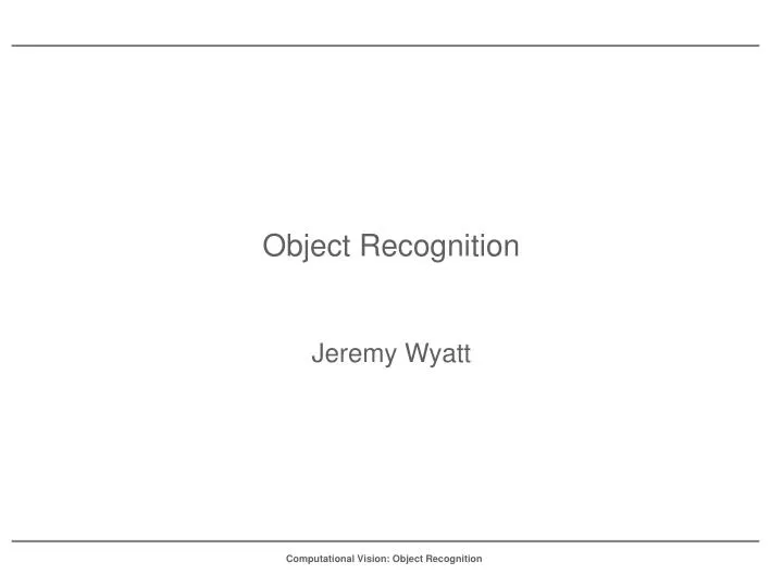 object recognition