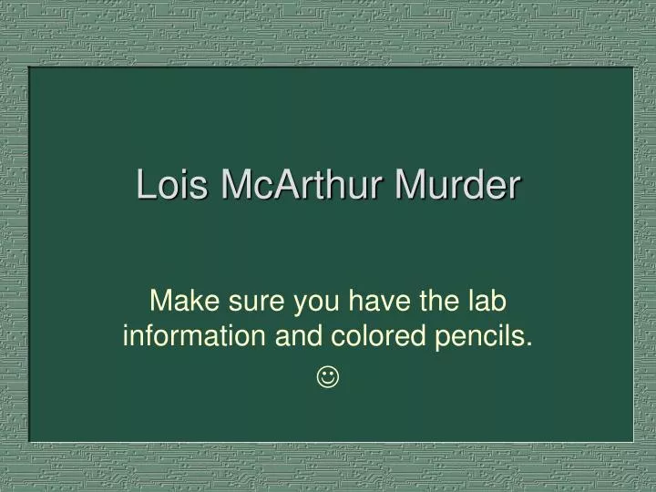 lois mcarthur murder