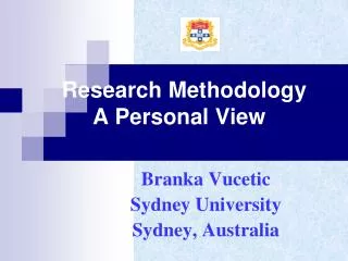 Research Methodology A Personal View