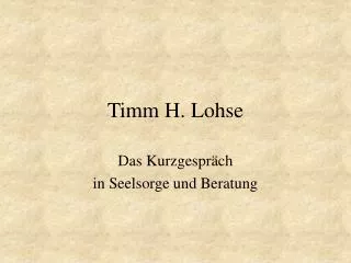 Timm H. Lohse