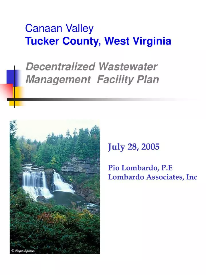 canaan valley tucker county west virginia decentralized wastewater management facility plan