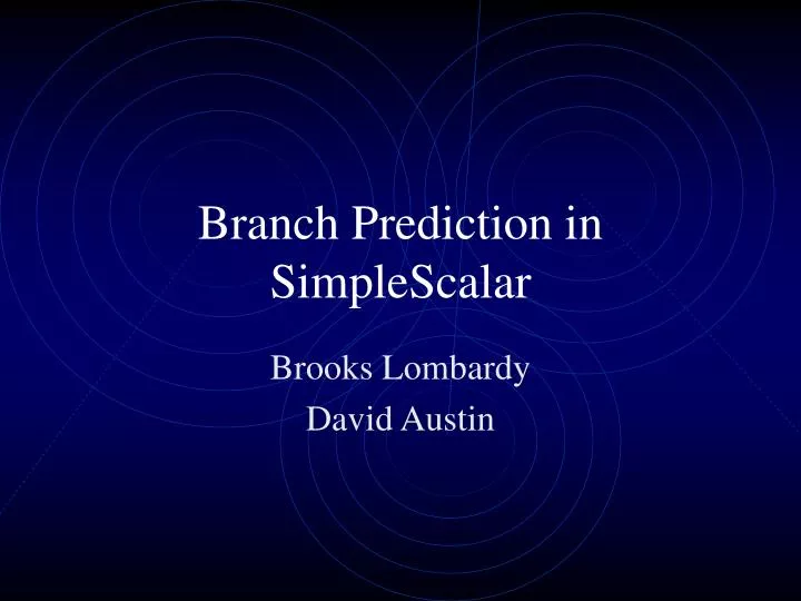 branch prediction in simplescalar