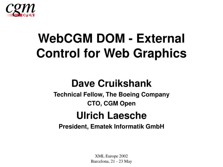 webcgm dom external control for web graphics
