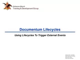 Documentum Lifecycles