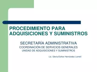 procedimiento para adquisiciones y suministros
