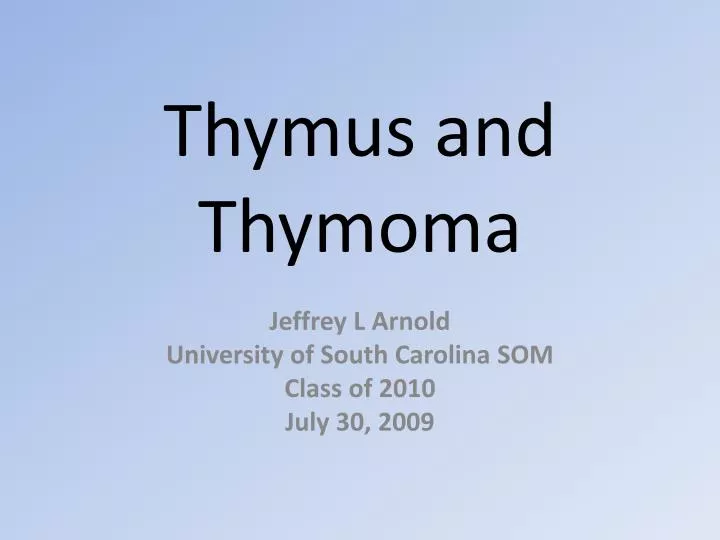 thymus and thymoma