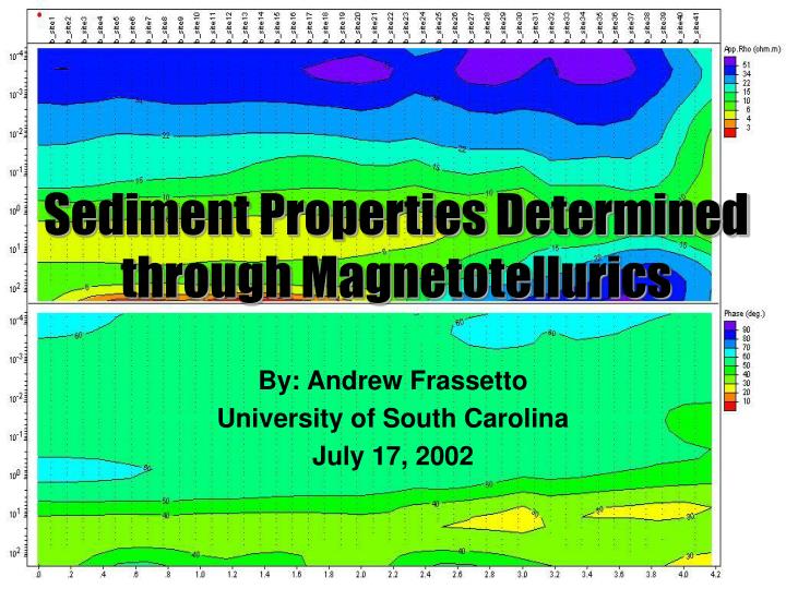 sediment properties determined through magnetotellurics