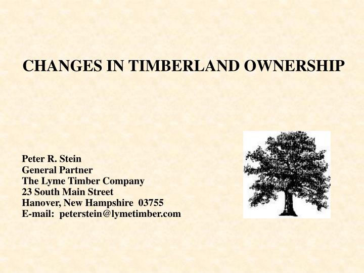 changes in timberland ownership