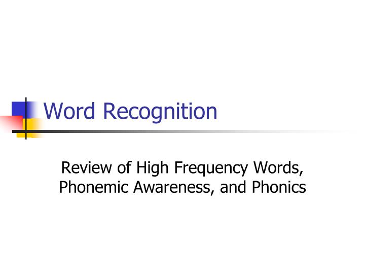 word recognition