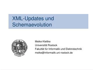 XML-Updates und Schemaevolution