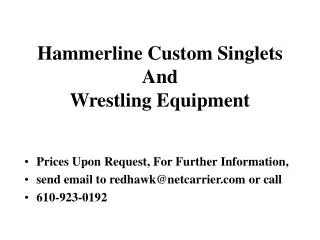 Hammerline Custom Singlets And Wrestling Equipment