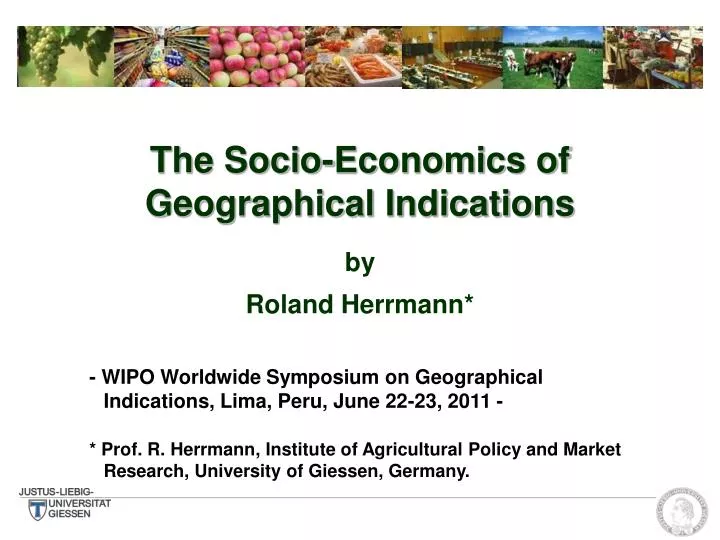 the socio economics of geographical indications