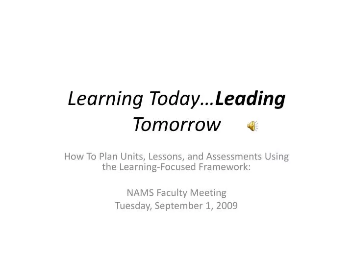 learning today leading tomorrow