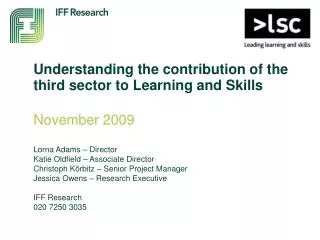 Understanding the contribution of the third sector to Learning and Skills