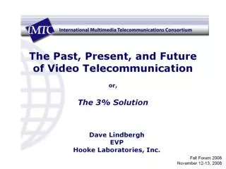 The Past, Present, and Future of Video Telecommunication or, The 3% Solution