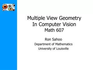 Multiple View Geometry In Computer Vision Math 607