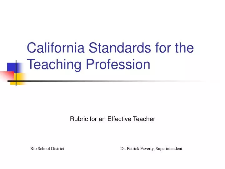 california standards for the teaching profession