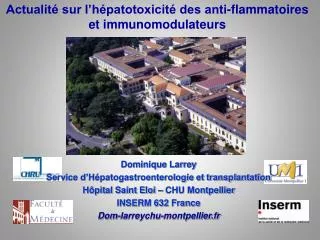 Actualité sur l’hépatotoxicité des anti-flammatoires et immunomodulateurs