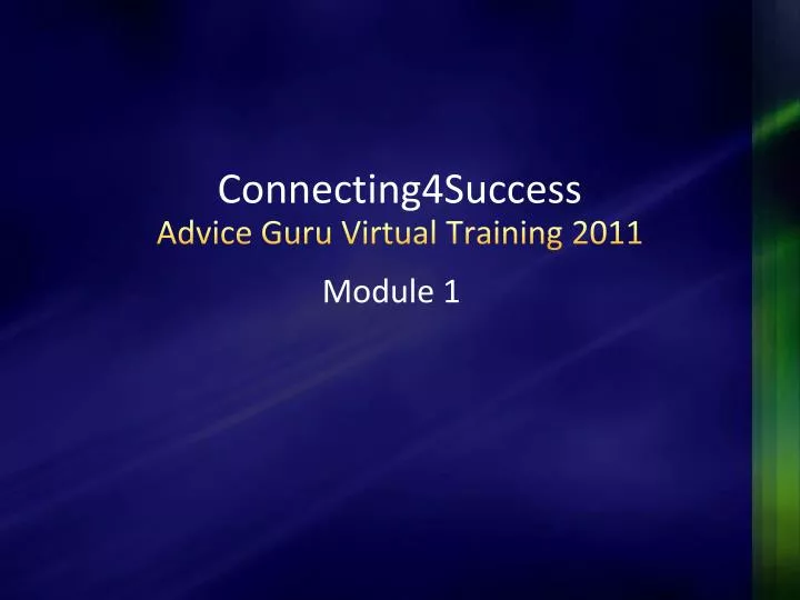 connecting4success advice guru virtual training 2011