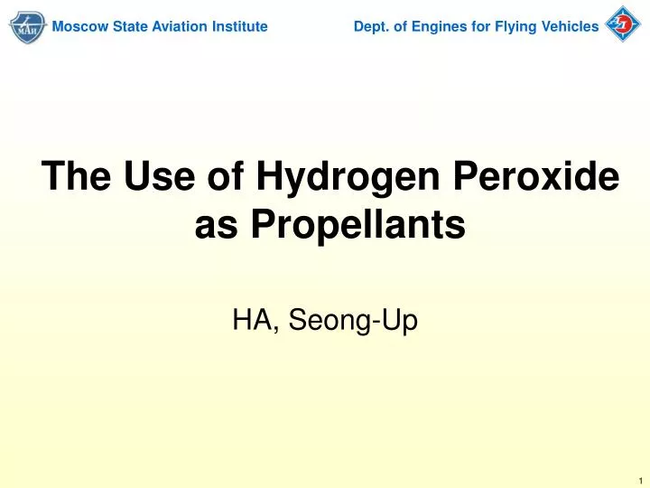 the use of hydrogen peroxide as propellants