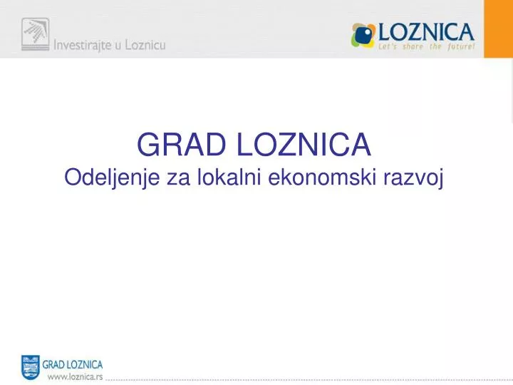 grad l oznica odeljenje za lokalni ekonomski razvoj