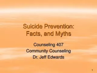 Suicide Prevention: Facts, and Myths