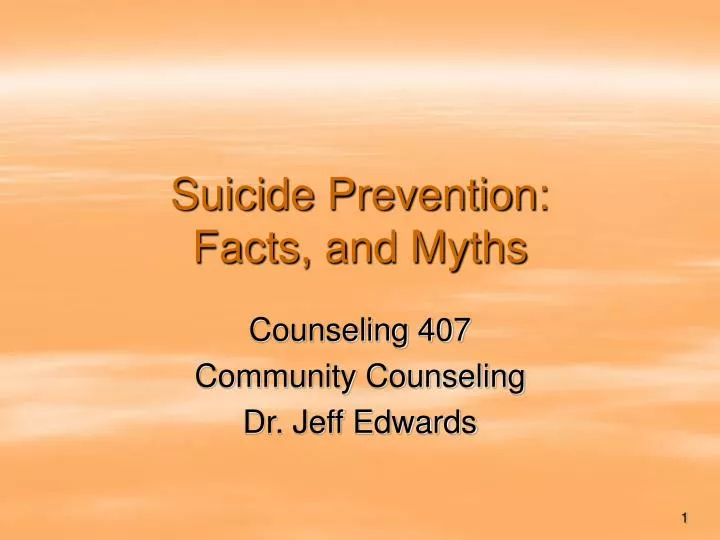 suicide prevention facts and myths