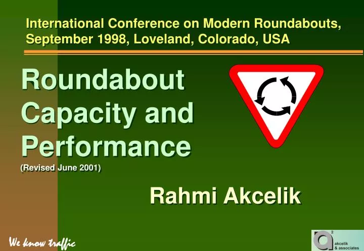 roundabout capacity and performance revised june 2001